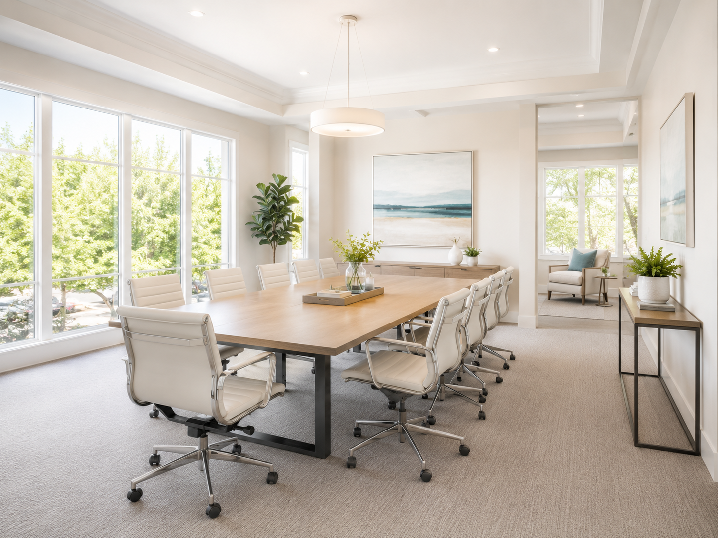 Clean and polished office conference room